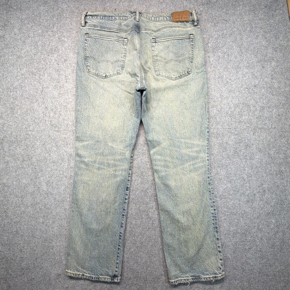 American Eagle Jeans Mens 36x34 (Fits 37x32) Original Bootcut Blue Denim Stretch